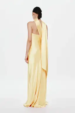 Misha Lilia Satin Dress Yellow Size S for rent on The Volte - image 3