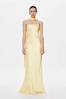 Misha Lilia Satin Dress Yellow Size S for rent on The Volte - image 1