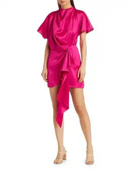 Acler Lochner Mini Dress Fuchsia Pink Size 10 for rent on The Volte - image 1