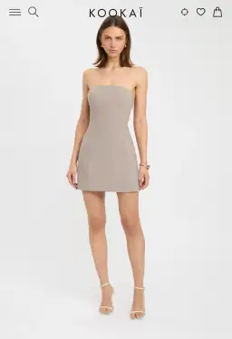Kookai Mini Alto Dress - Tan for rent on The Volte - image 3
