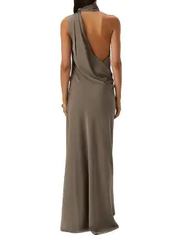 MISHA Constantina Satin Gown in Iron Grey, Size M / 10 for rent on The Volte - image 4