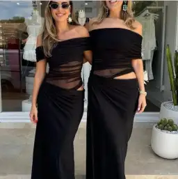 Benni Nico Off-Shoulder Maxi Dress for rent on The Volte - image 2