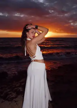 Donna's Daughter, Suki set, maxi, white, size 8 for rent on The Volte - image 3