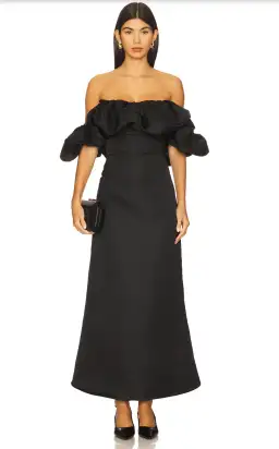 Elliatt Sharon Off The Shoulder Midi Dress in Black XL / AU 14 for rent on The Volte - image 1