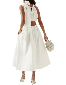 AJE Henriette tie strap midi dress size 8 for rent on The Volte - image 4