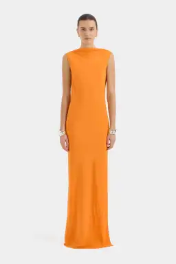 Sir Isla Cowl Back Gown in Orange Size 6 for rent on The Volte - image 1