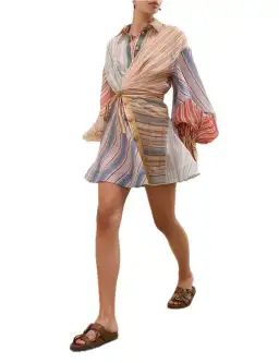 Zimmermann Rebellion Striped Mini Dress in Spliced Stripes Size 1 / AU 10 for rent on The Volte - image 1