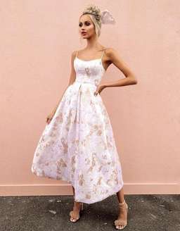 Bariano Layla Scoop Neck Midi Dress Floral Size 6 for rent on The Volte - image 1