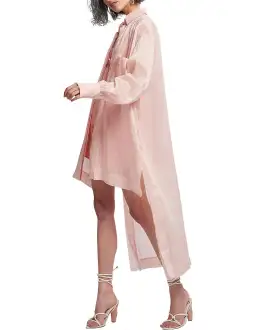 Semblance Apricot Long Sleeve Collared Shirt for rent on The Volte - image 2