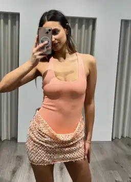 Benni Ariel Sequin Mini Dress Aperol Size 6 for rent on The Volte - image 1