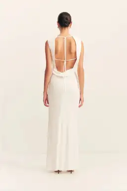 Shona Joy Rio Cowl Open Back Maxi / Ivory / Size 8 for rent on The Volte - image 1