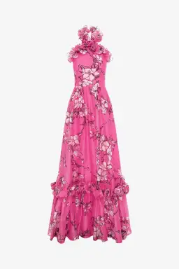 Leo Lin Isabelle Ruffled Halterneck Maxi Dress Size 14 for rent on The Volte - image 4