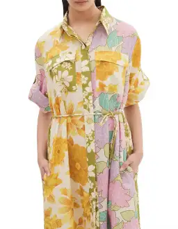 Elora Patchwork Shirt Dress for rent on The Volte - image 4