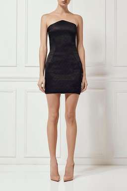 MISHA Louisa Mini Quilted Dress Black Size 4 for rent on The Volte - image 1