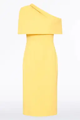 Butter crepe draped collar dress for rent on The Volte - image 6