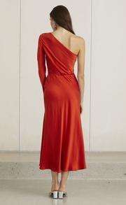 Bec & Bridge Classic One Shoulder 'Fire Red' Dress Size 6 for rent on The Volte - image 2