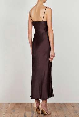 Shona Joy Wright Ruched Bias Slip Dress Chocolate Brown Size 8 for rent on The Volte - image 2