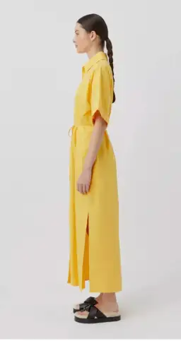 Wally Shirt Midi Dress Honey Yellow Gold for rent on The Volte - image 1