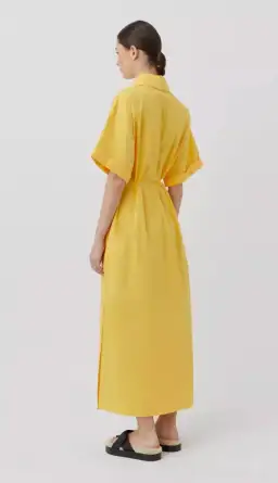 Wally Shirt Midi Dress Honey Yellow Gold for rent on The Volte - image 2