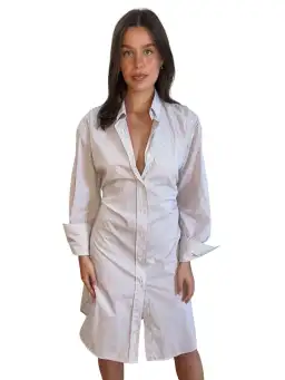 Purple White Stripe Cotton Shirt Dress for rent on The Volte - image 3