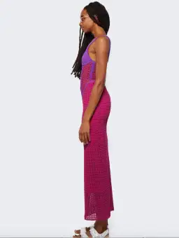Marled Double Cup Corset Dress Fuchsia for rent on The Volte - image 2