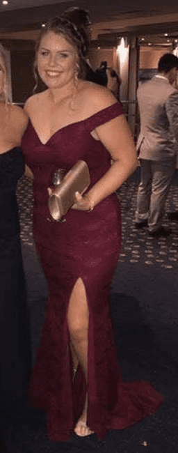 Jadore Burgundy Lace Formal Dress size 16 for rent on The Volte - image 2