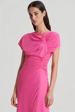 Gathered drape dress pink for rent on The Volte - image 2