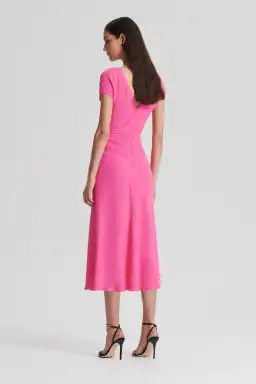 Gathered drape dress pink for rent on The Volte - image 3