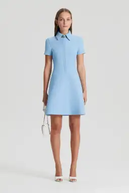 Crepe Knit Zip Rivera Dress Light Blue for rent on The Volte - image 1