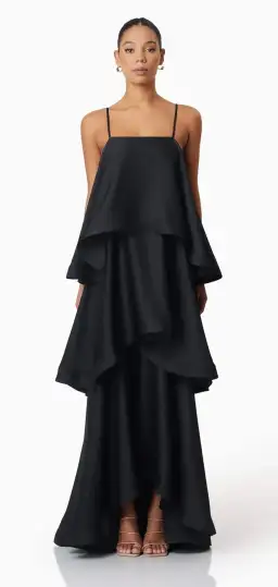 ElliattTilly Tiered Maxi Dress in Black Size XS/6-8 for rent on The Volte - image 1