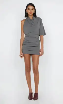 Bec & Bridge Sanja Asym Mini Dress in Elephant Grey for rent on The Volte - image 2