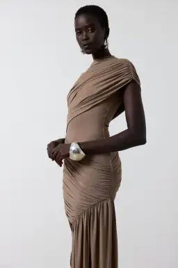 De La Vali Ravenna Mini Dress in Taupe Size AU 8 for rent on The Volte - image 4