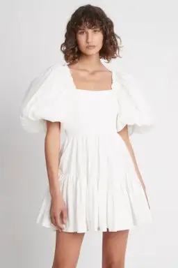 Aje Casa Puff Sleeve Mini Dress in Ivory Size AU 6 / XS for rent on The Volte - image 1