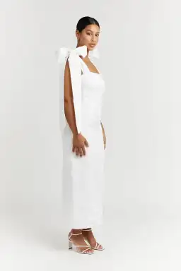 Dissh Aisle Linen Bow Midi Dress White Size AU 8 / S for rent on The Volte - image 5