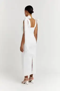 Dissh Aisle Linen Bow Midi Dress White Size AU 8 / S for rent on The Volte - image 6