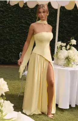 Maliyah Maxi Dress Lemon for rent on The Volte - image 1
