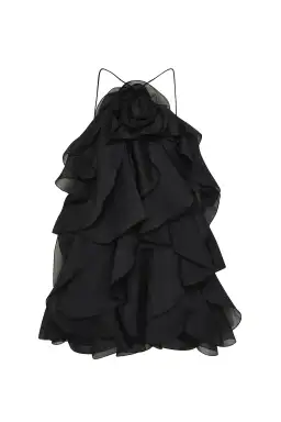 Aje Pandorea Layered Mini Dress Black Size 10 for rent on The Volte - image 5
