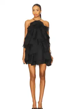 Aje Pandorea Layered Mini Dress Black Size 10 for rent on The Volte - image 3