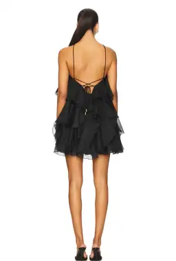 Aje Pandorea Layered Mini Dress Black Size 10 for rent on The Volte - image 4