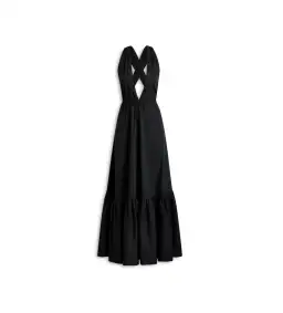 Scanlan Theodore Parachute Cotton Halter Maxi Dress Black Size 10 for rent on The Volte - image 4