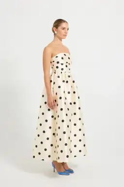 Pasduchas Dottie Midi Dress Cream/Black for rent on The Volte - image 2