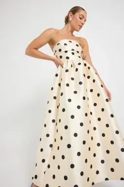 Pasduchas Dottie Midi Dress Cream/Black for rent on The Volte - image 4