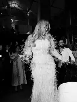 Feathered Corset Alin Le Kal wedding dress for rent on The Volte - image 3