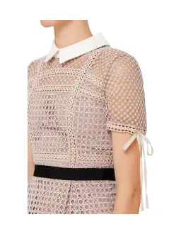 Self Portrait Cross Hatch Tiered Midi Dress for rent on The Volte - image 3