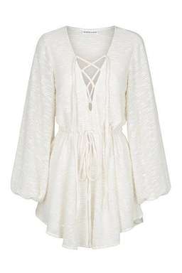 Shona Joy Ortiz Lace Up Mini Dress Cream Size 8 for rent on The Volte - image 3