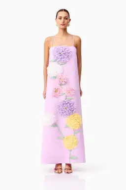 Elliatt Buttercup Embroidered Maxi Dress size 8 Purple for rent on The Volte - image 1