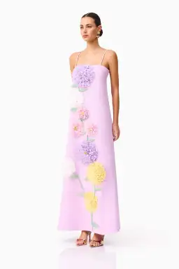 Elliatt Buttercup Embroidered Maxi Dress size 8 Purple for rent on The Volte - image 3