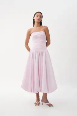 AJE Violette Bubble Midi Dress Pastel Pink Size 6 for rent on The Volte - image 4