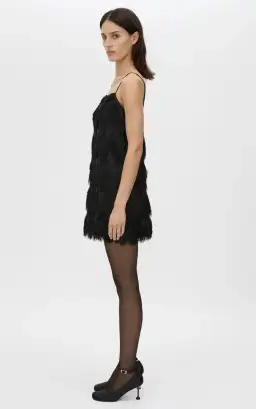 Camilla and Marc Phoenix Fringed Mini Dress in Black for rent on The Volte - image 5