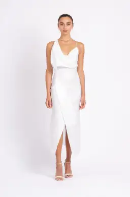 One Fell Swoop Muse Midi Dress, White, Size 10 for rent on The Volte - image 1